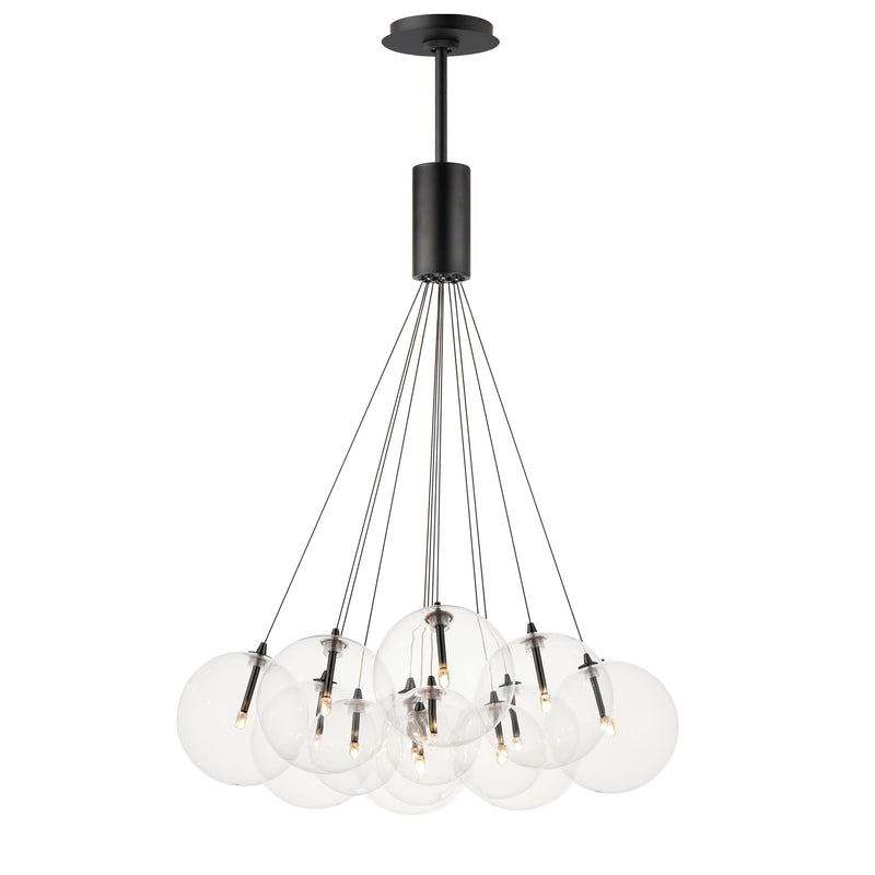 ET2 E25089-18BK Burst 12 Light LED Pendant Clear | Black