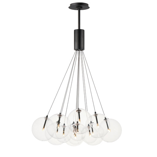 ET2 E25089-18BK Burst 12 Light LED Pendant Clear | Black