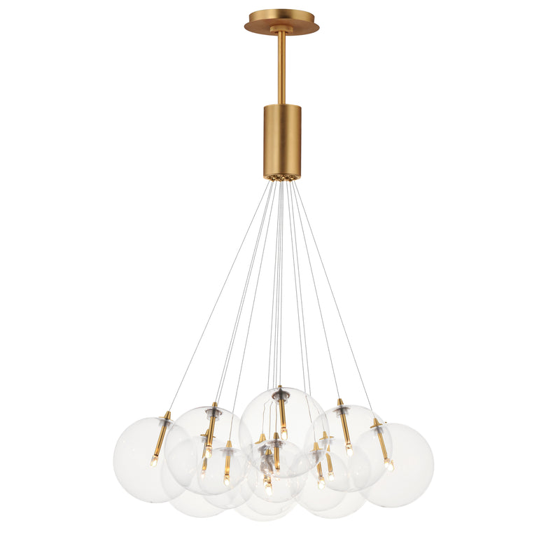 ET2 E25089-18GLD Burst 12 Light LED Pendant Clear | Gold