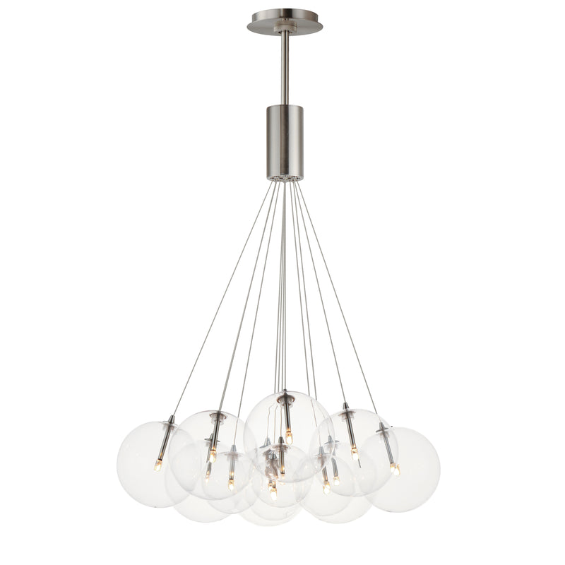 ET2 E25089-18SN Burst 12 Light LED Pendant Clear | Satin Nickel