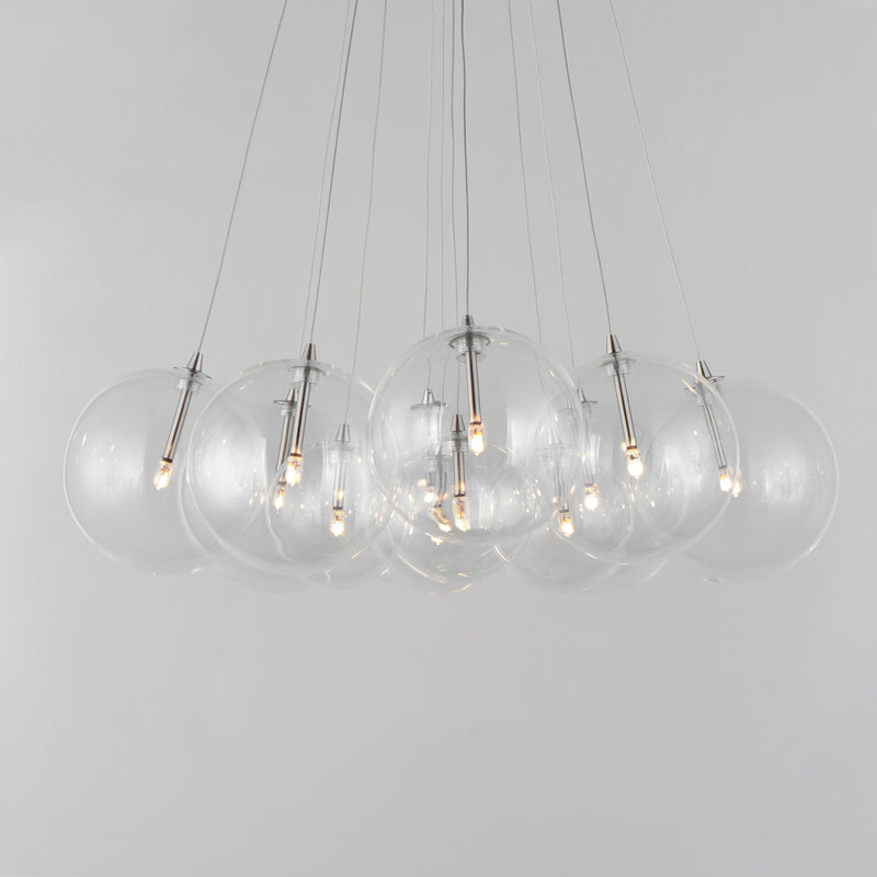 ET2 E25089-18SN Burst 12 Light LED Pendant Clear | Satin Nickel