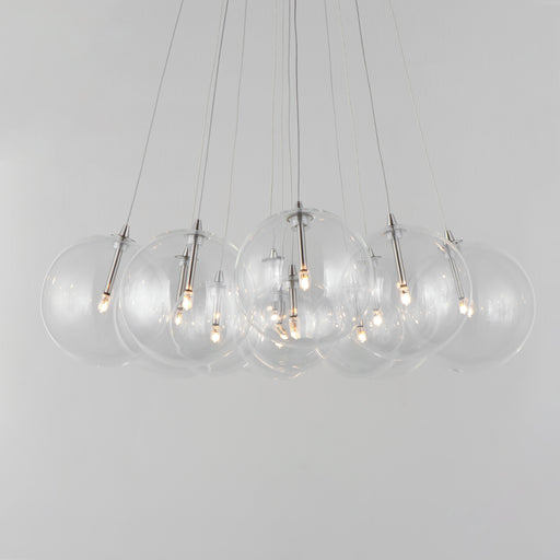ET2 E25089-18SN Burst 12 Light LED Pendant Clear | Satin Nickel