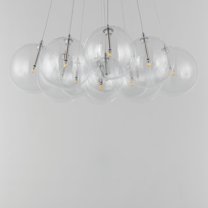 ET2 E25089-18SN Burst 12 Light LED Pendant Clear | Satin Nickel
