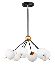 ET2 E25116-92BKGLD Quest 6 Light LED Pendant | Black / Gold