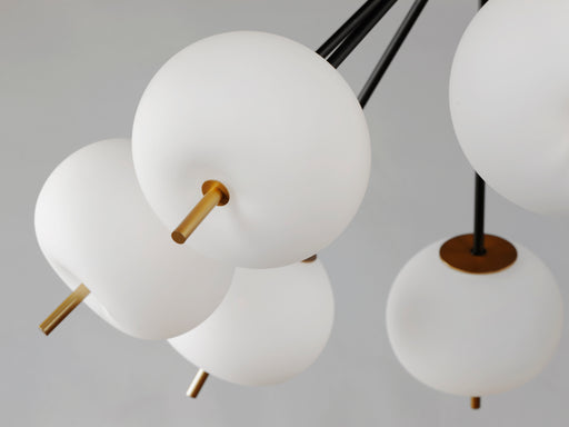 ET2 E25116-92BKGLD Quest 6 Light LED Pendant | Black / Gold