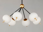 ET2 E25116-92BKGLD Quest 6 Light LED Pendant | Black / Gold