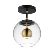 ET2 E25150-BKNAB Nucleus LED Flush Mount | Black / Natural Aged Brass
