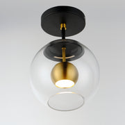 ET2 E25150-BKNAB Nucleus LED Flush Mount | Black / Natural Aged Brass