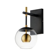 ET2 E25151-BKNAB Nucleus LED Wall Sconce | Black / Natural Aged Brass