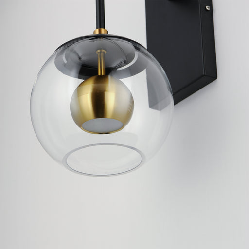 ET2 E25151-BKNAB Nucleus LED Wall Sconce | Black / Natural Aged Brass