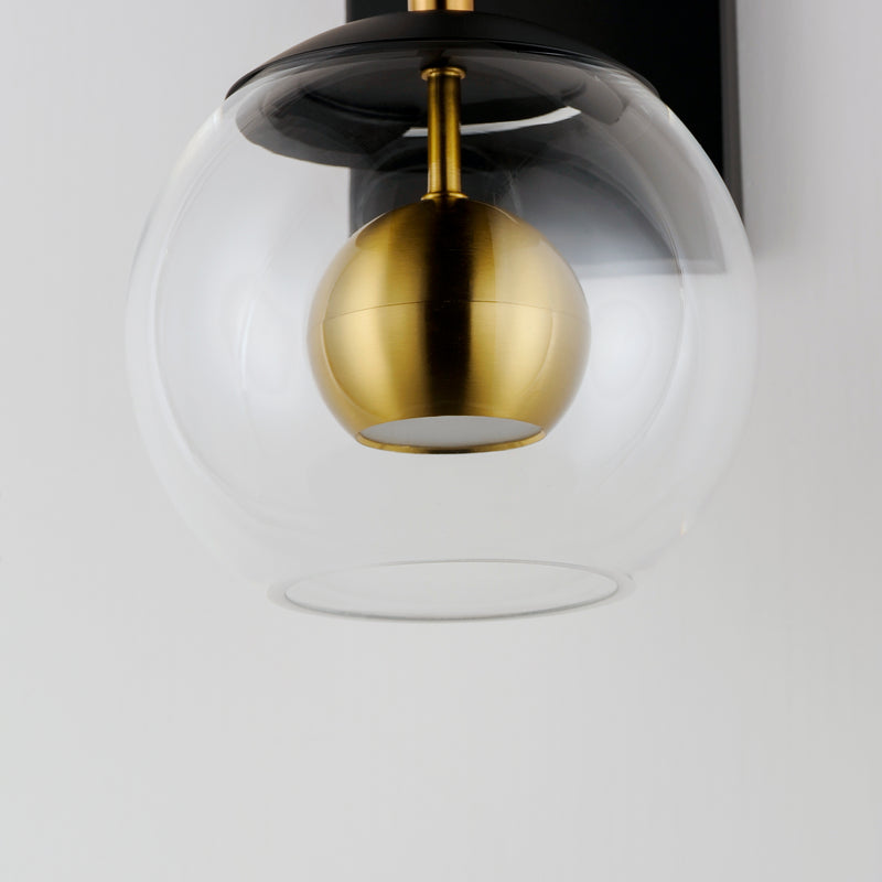 ET2 E25151-BKNAB Nucleus LED Wall Sconce | Black / Natural Aged Brass