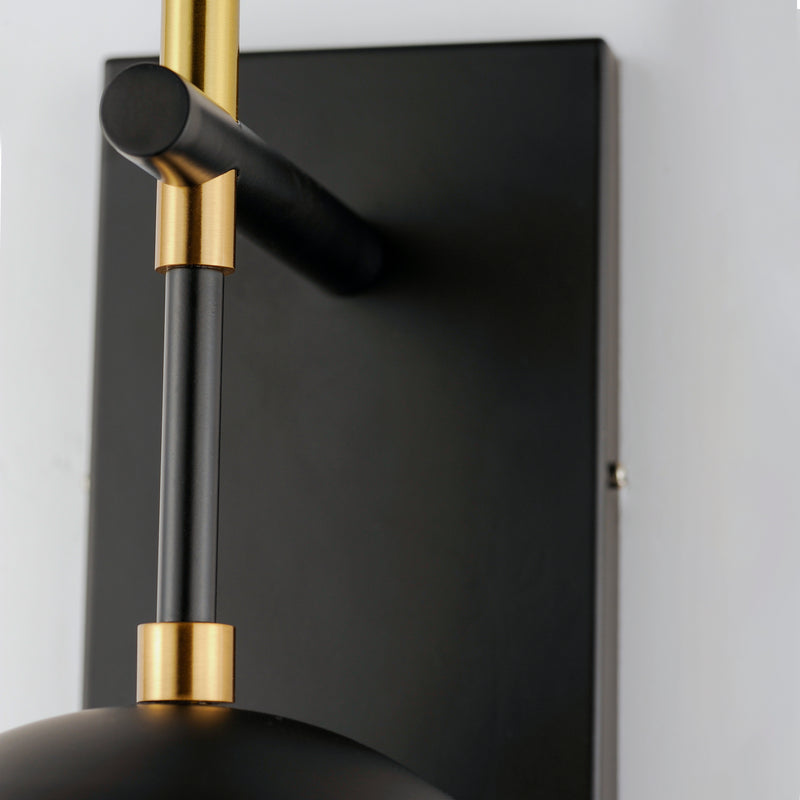 ET2 E25151-BKNAB Nucleus LED Wall Sconce | Black / Natural Aged Brass