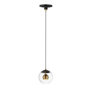 ET2 E25152-BKNAB Nucleus 7" LED Pendant | Black / Natural Aged Brass