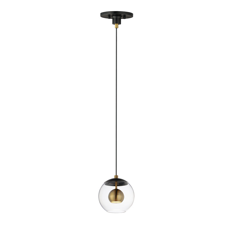 ET2 E25152-BKNAB Nucleus 7" LED Pendant | Black / Natural Aged Brass