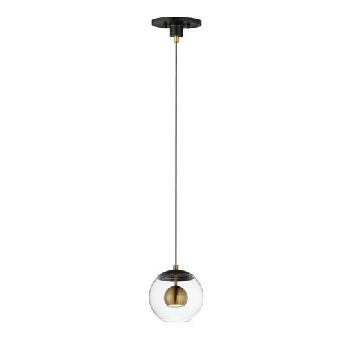 ET2 E25152-BKNAB Nucleus 7" LED Pendant | Black / Natural Aged Brass