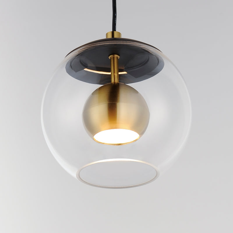 ET2 E25152-BKNAB Nucleus 7" LED Pendant | Black / Natural Aged Brass