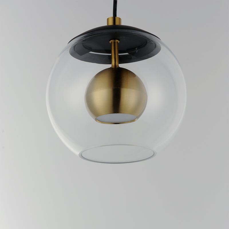 ET2 E25152-BKNAB Nucleus 7" LED Pendant | Black / Natural Aged Brass