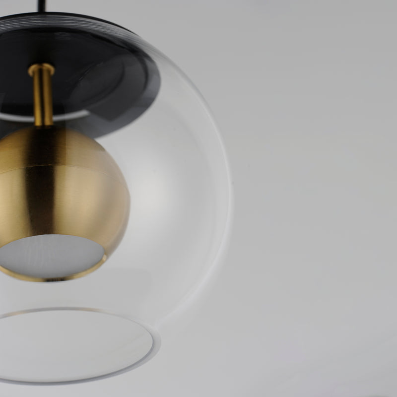 ET2 E25152-BKNAB Nucleus 7" LED Pendant | Black / Natural Aged Brass