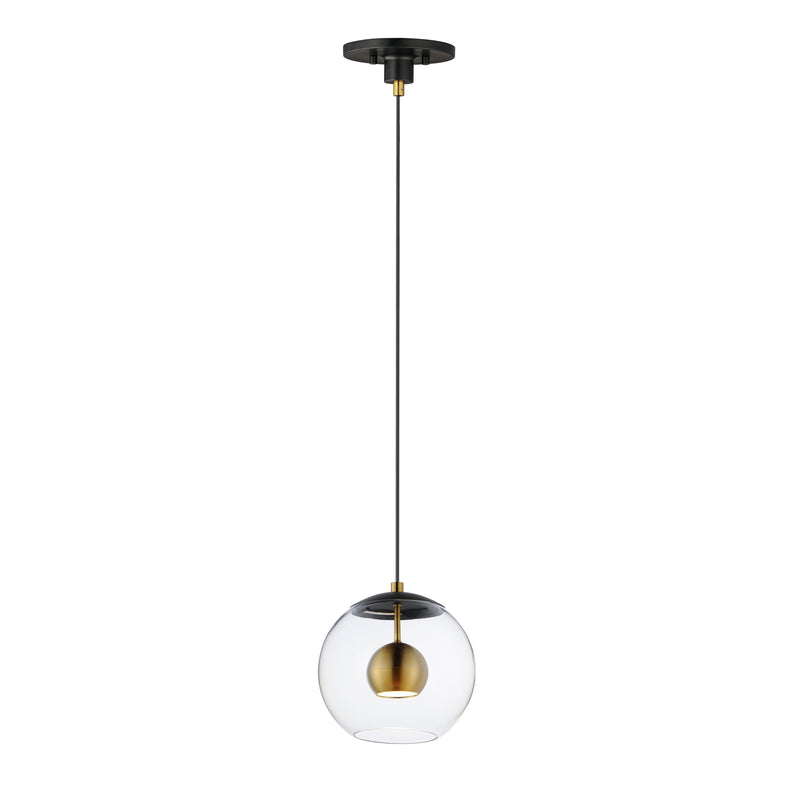 ET2 E25153-BKNAB Nucleus 9" LED Pendant | Black / Natural Aged Brass