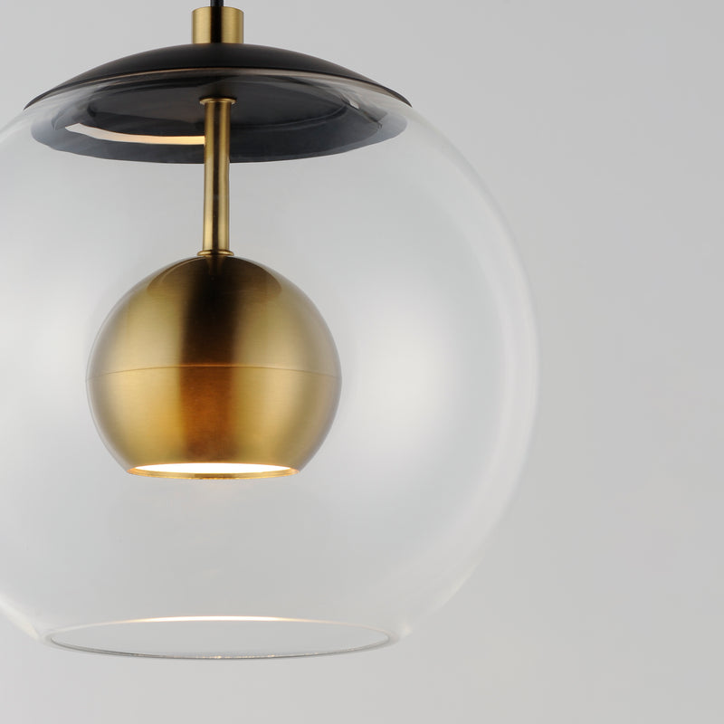 ET2 E25153-BKNAB Nucleus 9" LED Pendant | Black / Natural Aged Brass
