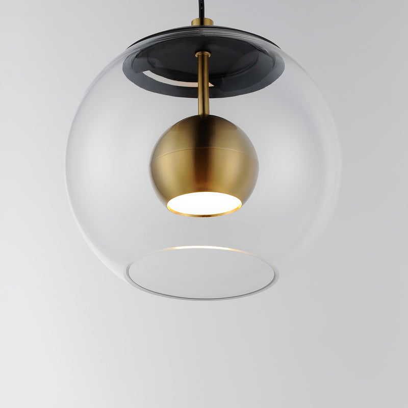ET2 E25153-BKNAB Nucleus 9" LED Pendant | Black / Natural Aged Brass
