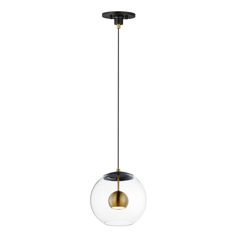 ET2 E25154-BKNAB Nucleus 11" LED Pendant | Black / Natural Aged Brass