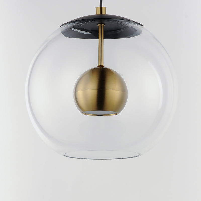 ET2 E25154-BKNAB Nucleus 11" LED Pendant | Black / Natural Aged Brass