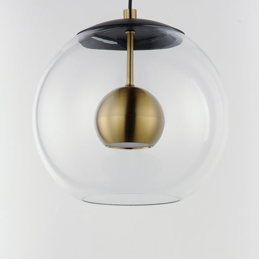 ET2 E25154-BKNAB Nucleus 11" LED Pendant | Black / Natural Aged Brass