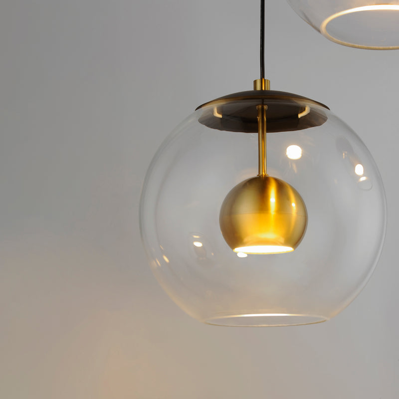 ET2 E25156-BKNAB Nucleus 3 Light LED Pendant | Black / Natural Aged Brass