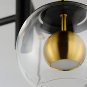 ET2 E25158-BKNAB Nucleus 5 Light LED Pendant | Black / Natural Aged Brass
