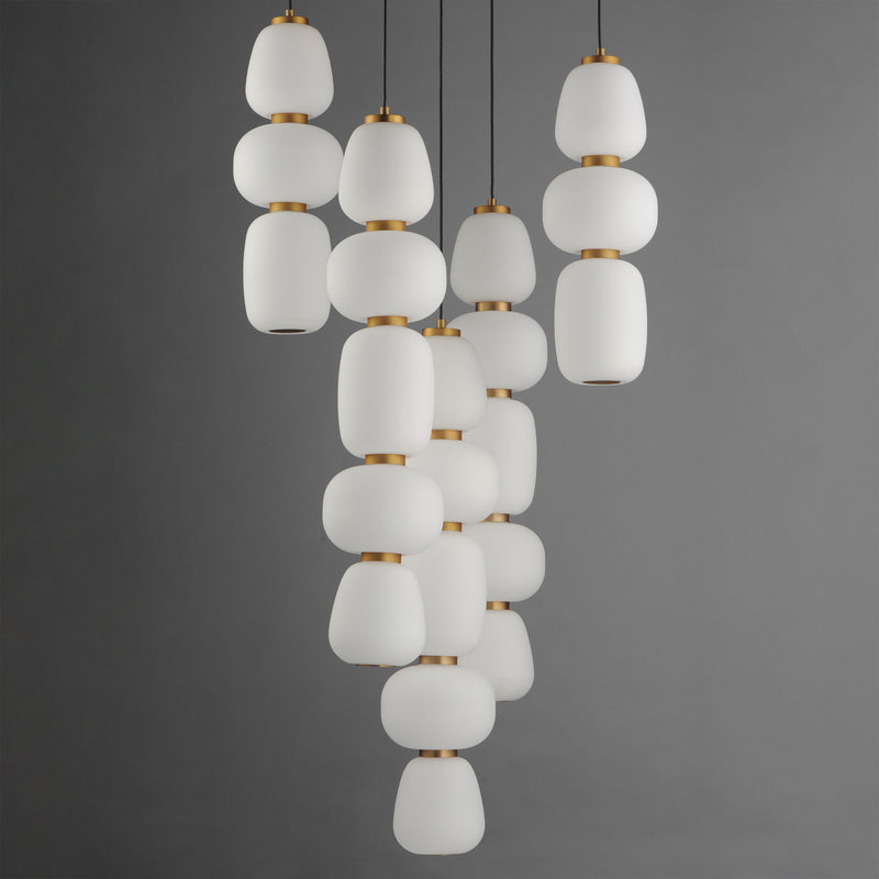 ET2 E25169-92BKGLD Soji 5 Light Chandelier | Black / Gold