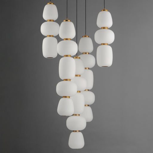 ET2 E25169-92BKGLD Soji 5 Light Chandelier | Black / Gold