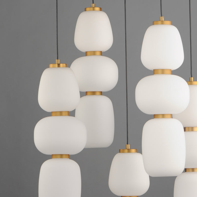 ET2 E25169-92BKGLD Soji 5 Light Chandelier | Black / Gold