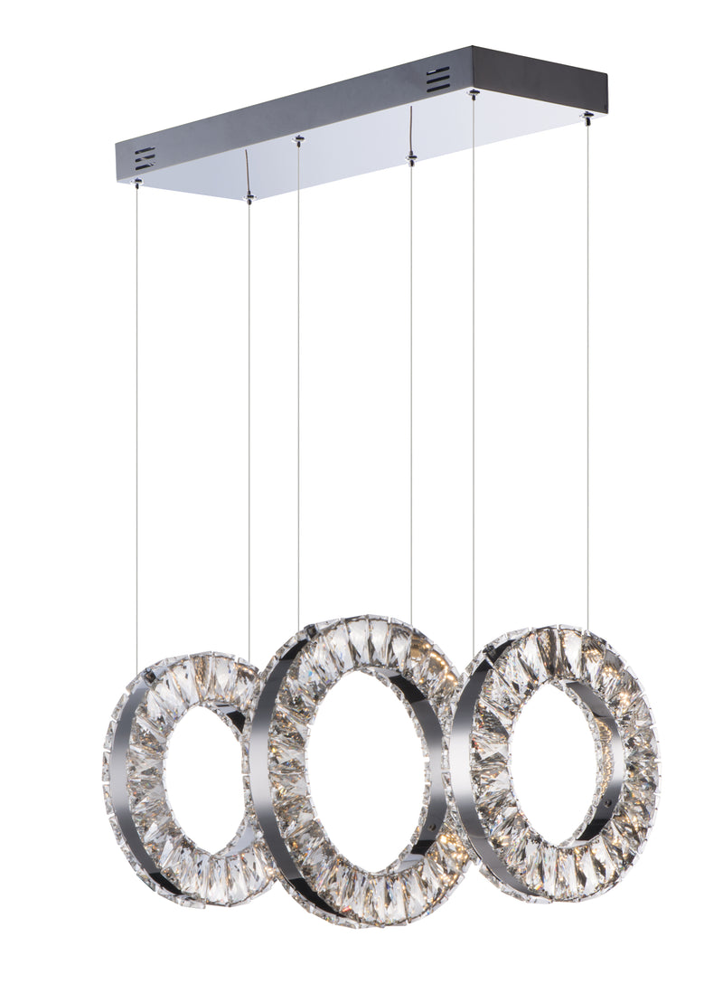 ET2 E30563-20PC Charm 3 Light LED Linear Pendant | Polished Chrome