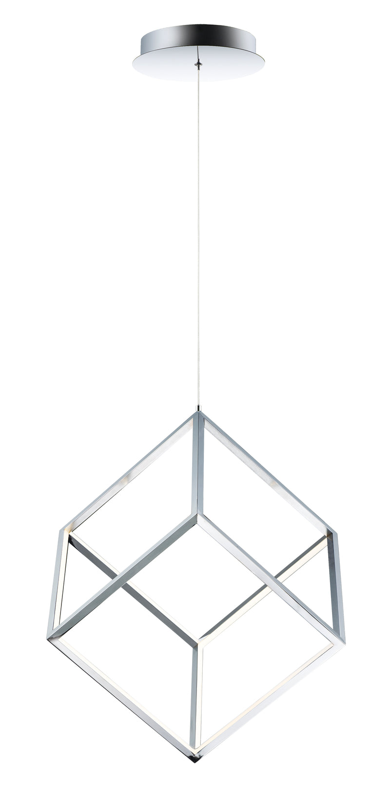 ET2 E30582-PC 4 Square 1 Light LED Pendant | Polished Chrome