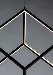 ET2 E30582-BK 4 Square 1 Light LED Pendant | Black