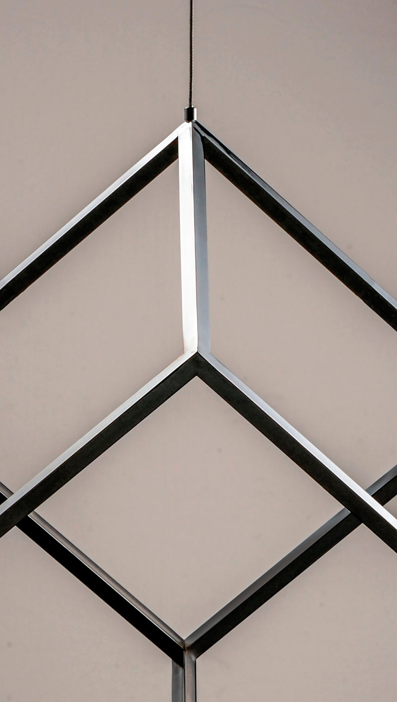 ET2 E30582-PC 4 Square 1 Light LED Pendant | Polished Chrome