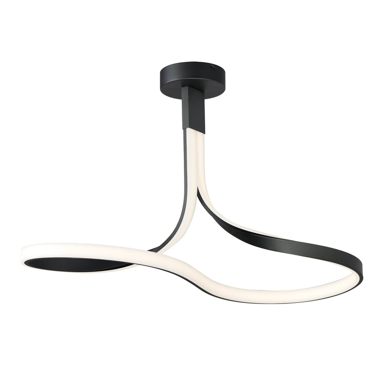 ET2 E30660-BK Serpentine LED Semi Flush Mount | Black