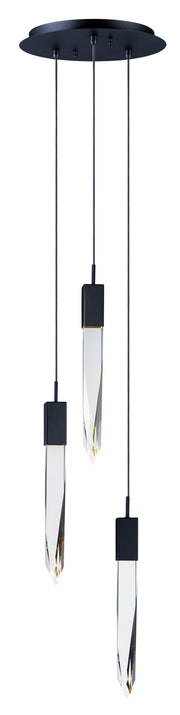 ET2 E31243-20BK Quartz 3 Light LED Pendant | Black