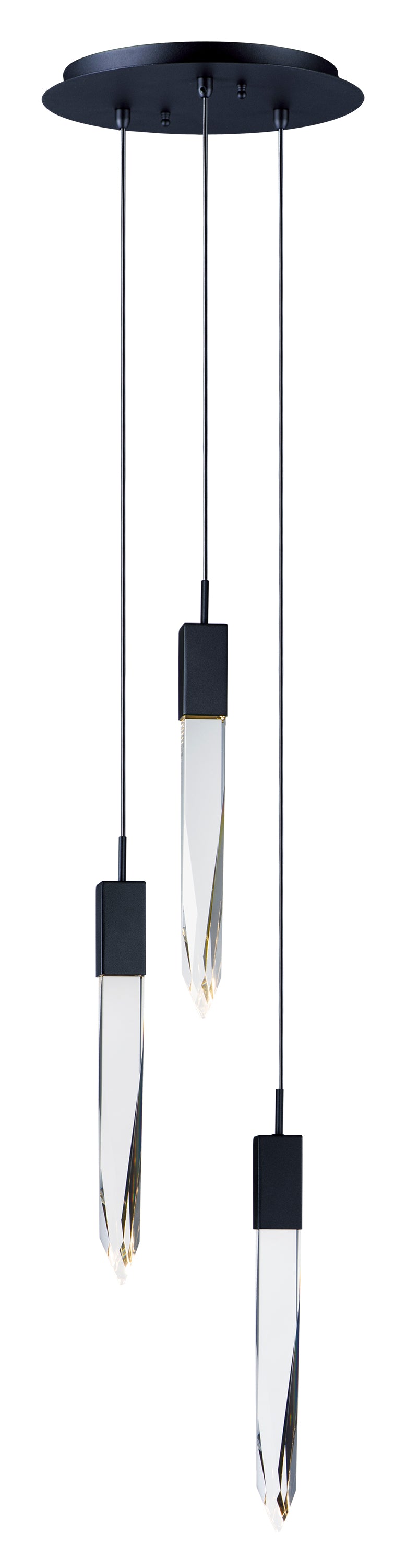 ET2 E31243-20BK Quartz 3 Light LED Pendant | Black