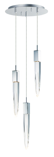 ET2 E31243-20PC Quartz 3 Light LED Pendant | Polished Chrome
