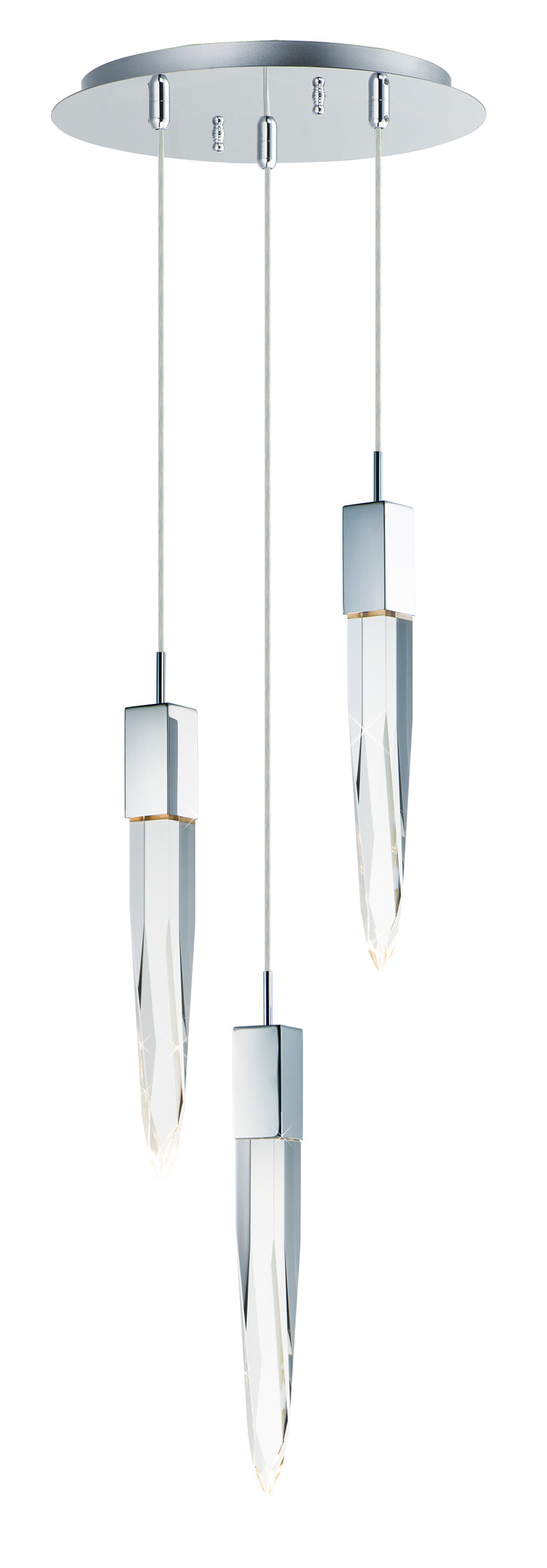 ET2 E31243-20PC Quartz 3 Light LED Pendant | Polished Chrome
