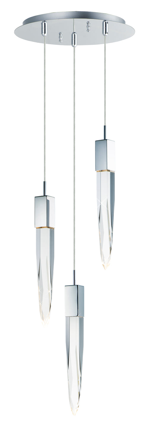 ET2 E31243-20PC Quartz 3 Light LED Pendant | Polished Chrome