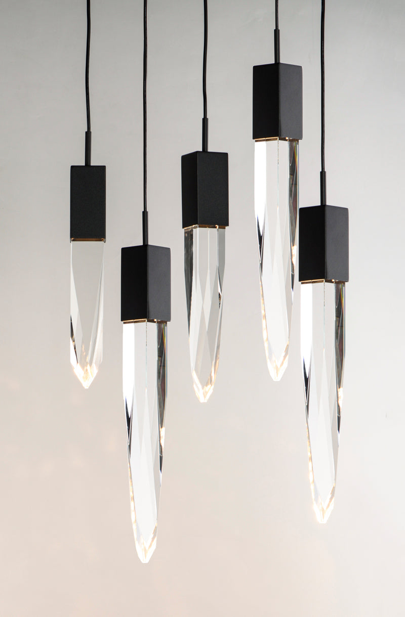 ET2 E31244-20BK Quartz 5 Light LED Pendant | Black