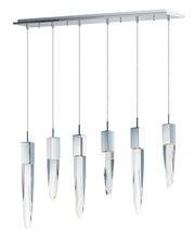 ET2 E31245-20PC Quartz 6 Light LED Pendant | Polished Chrome