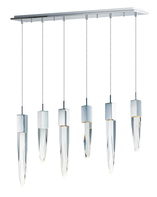 ET2 E31245-20PC Quartz 6 Light LED Pendant | Polished Chrome