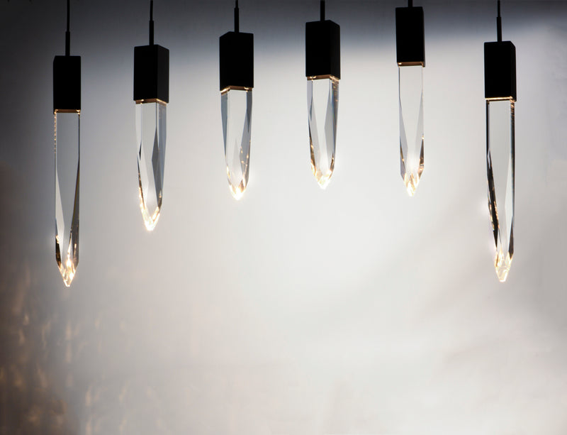 ET2 E31245-20BK Quartz 6 Light LED Pendant | Black