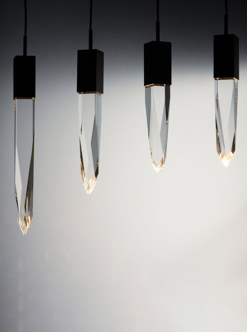 ET2 E31245-20BK Quartz 6 Light LED Pendant | Black