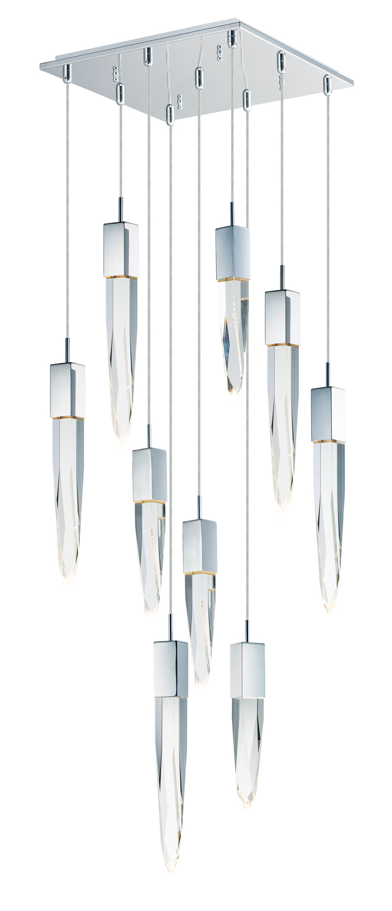 ET2 E31246-20PC Quartz 9 Light LED Pendant | Polished Chrome