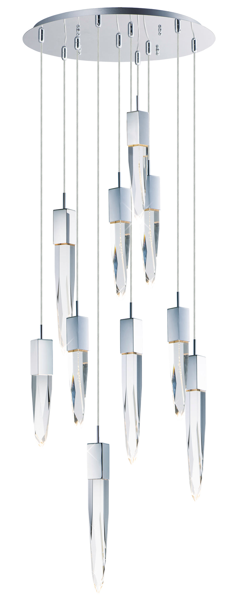 ET2 E31247-20PC Quartz 10 Light LED Pendant | Polished Chrome